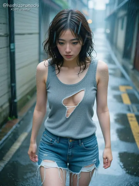 雨夜の彷徨う少女