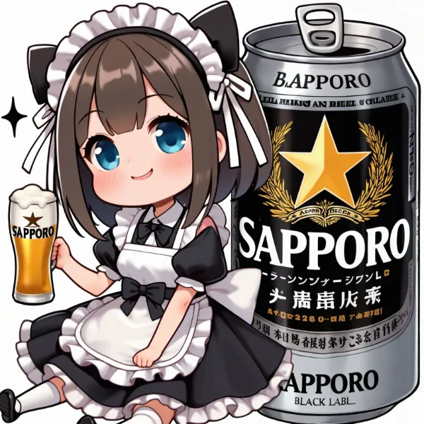 ビールとメイドさん