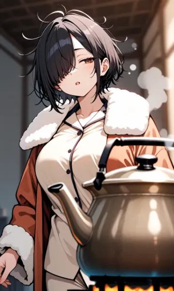 湯たんぽ準備中