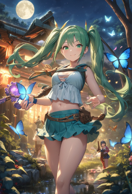 ミクと美少女の村の兵士