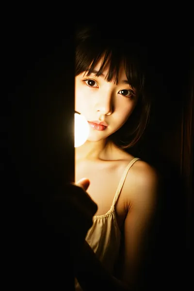 深夜の扉から覗く好奇の瞳