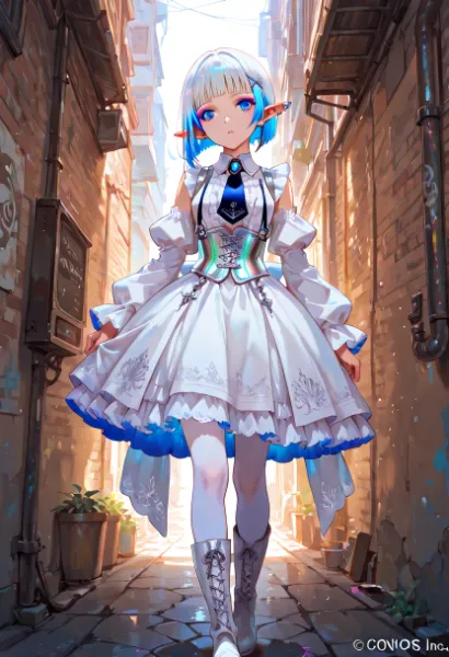 刺繍の広がりが、石畳の記憶に問いかけるように