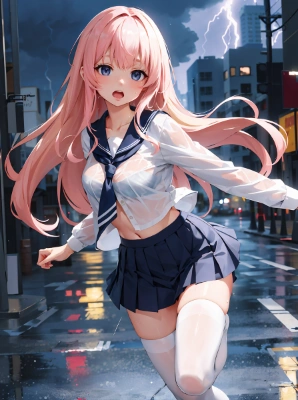 もうびしょ濡れだよー