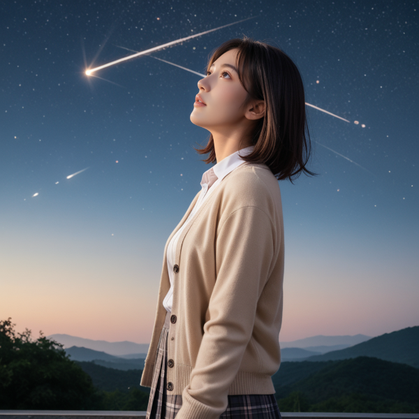 夜明け前の流れ星