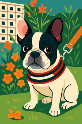 Bulldog in Spring Bloom