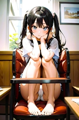 ほおづえをつく女の子2