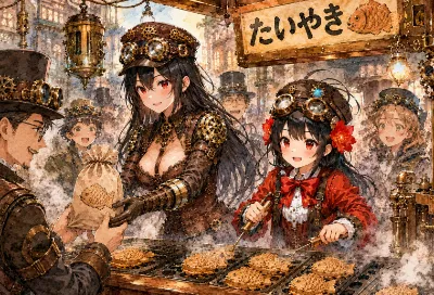 スチームパンク姉妹のたい焼き屋さん