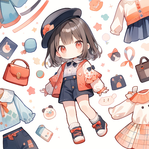 おしゃれガール　ちびキャラ。