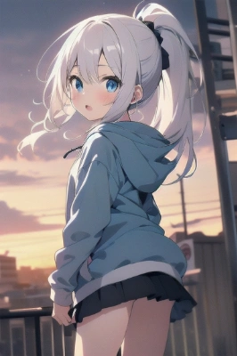 白髪碧眼ちゃん