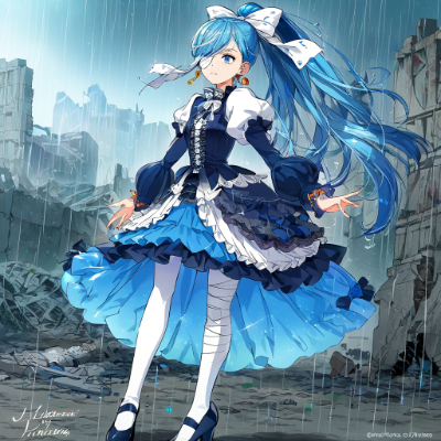 雨の廃墟