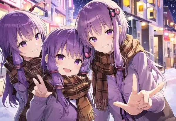 クリスマス休暇を楽しむ量産型の結月ゆかりたち。