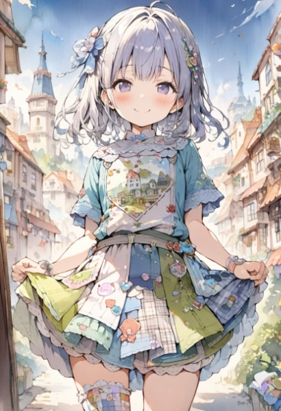 パッチワークスカート。