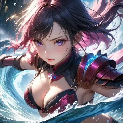 波涛に舞う紫眼の戦乙女