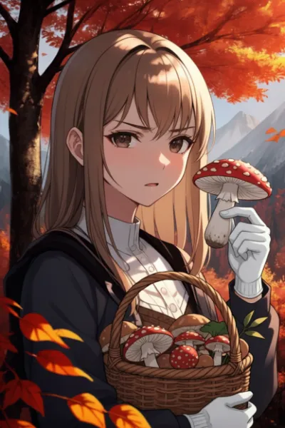 不機嫌きのこ狩り少女