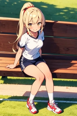 金髪ポニーテール