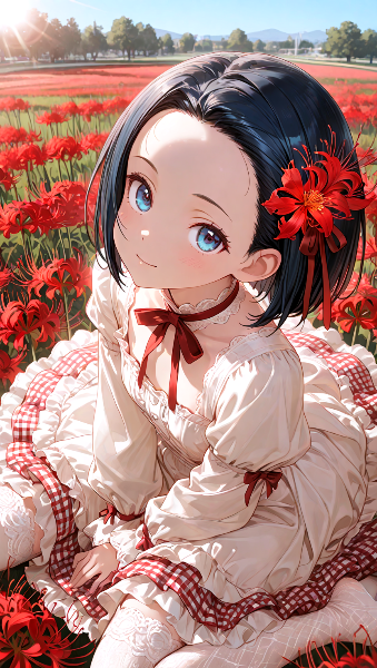 赤い花畑の少女の約束