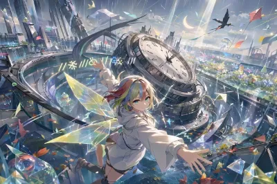 夢幻の時計塔と虹色の翼