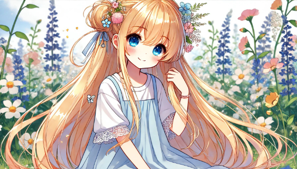 水色スモックドレス2