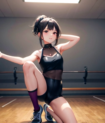 ダンススタジオをにて
