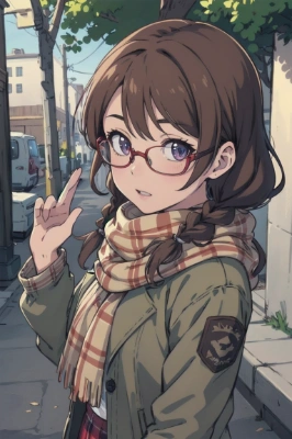 三つ編みの眼鏡っ娘