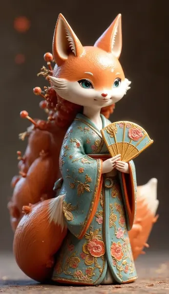 陶器人形(フォトリアリズム,3DCG風)