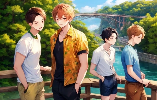 橋を見に来た男性達！！（７枚）