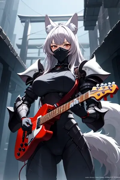 狼耳ヘビーメタルギタリスト