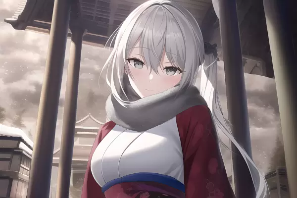 雪山の神社にいたかわいいキミ