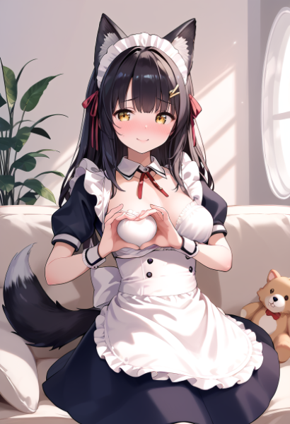 長髪のメイドっ子