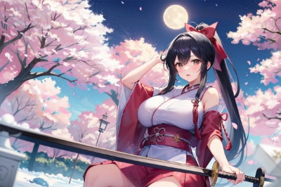 巫女さんと大剣