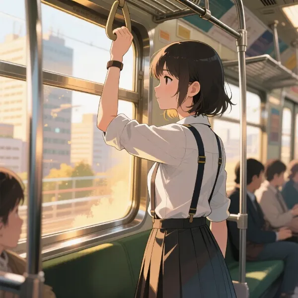 夕陽に揺られる少女の秘密の旅