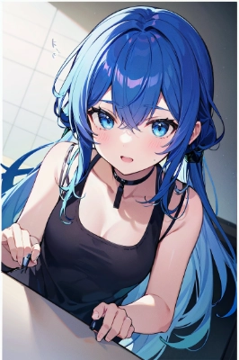 blue hair girl