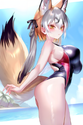 競泳水着シマハイイロギツネ