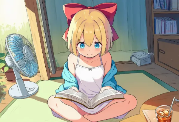 暑いから部屋で本読んでよー