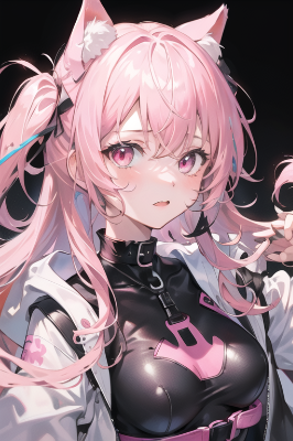 ピンク髪美少女…