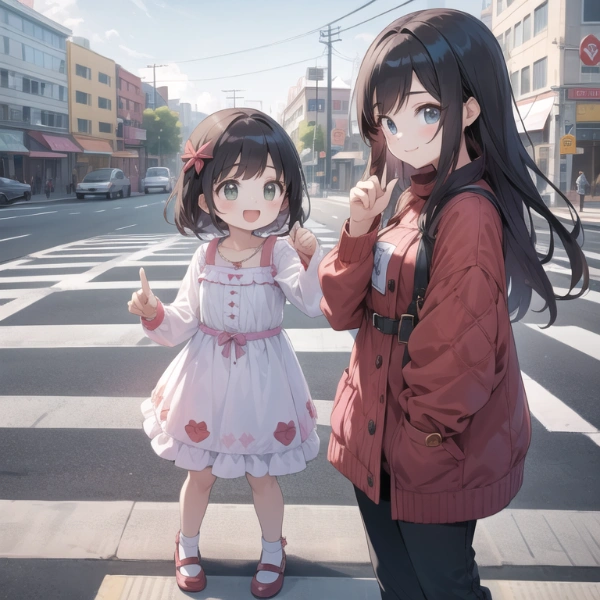 ママー、あっち！