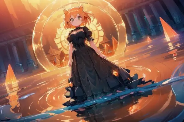 夕陽と水たまり