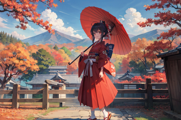 紅葉とお寺と少女其之五