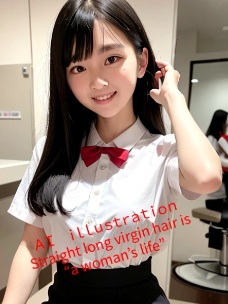 ストレートロングの黒髪美少女