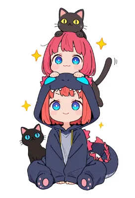 黒猫の塔と怪獣少女の日常