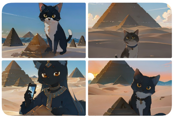 ピラミッドと猫と自撮り