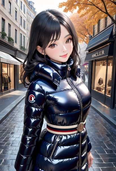 ベルト付きダウンコート