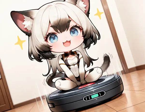 大掃除にゃーんの図