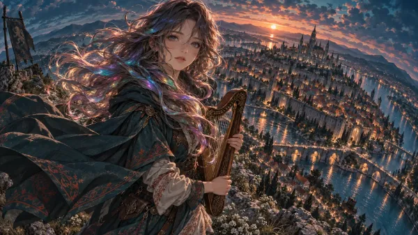 髪に魔力をまとう吟遊詩人、城塞都市にやってくる（GPT-6 Astra軽）