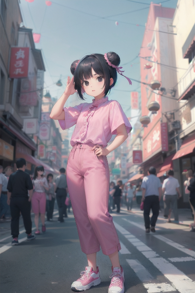 街とYシャツとうちの娘たち（カンフーロリ少女）