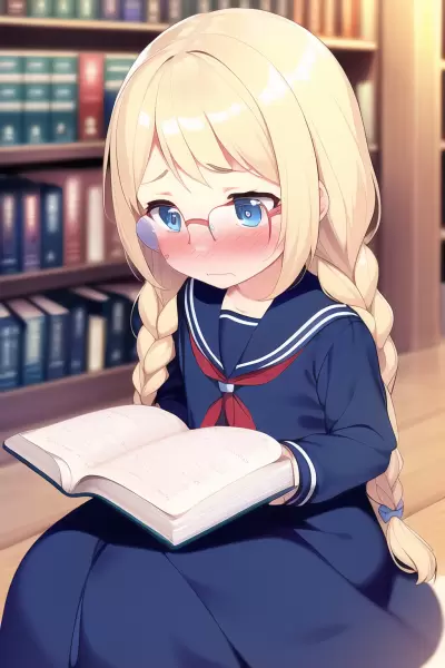 読書する金髪少女