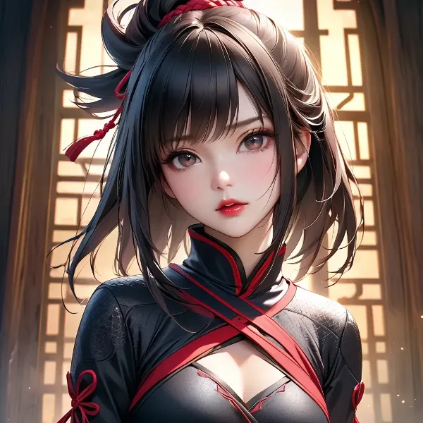 紅蓮の黒髪少女