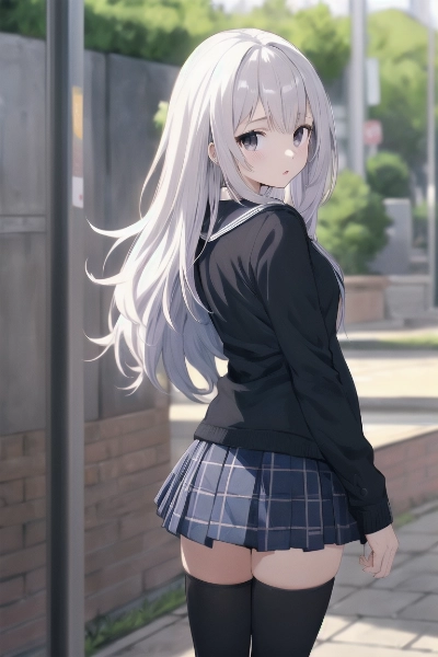 振り向き娘