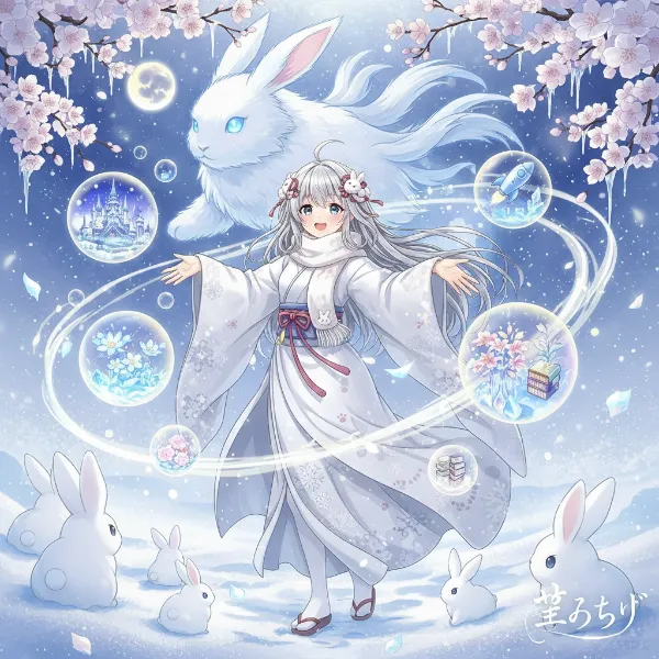 白兎の姫と桜の雪幻
