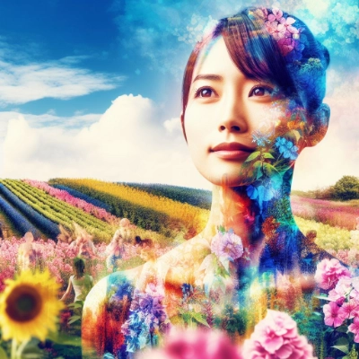 幻想・花畑・女性